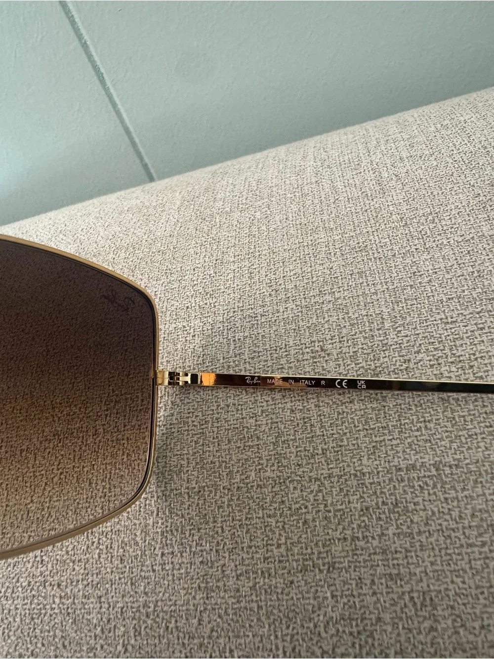 Ray-Ban Women's Gold Frame Brown Gradient Square Sunglasses 54mm RB1971